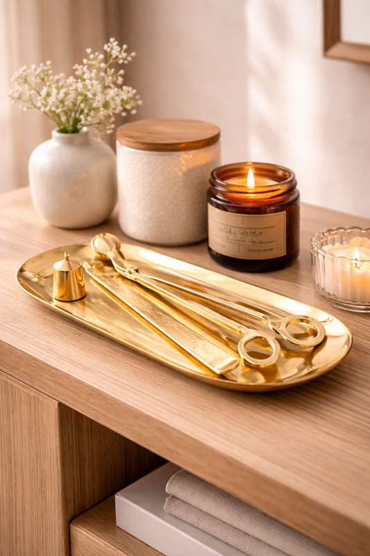 Luxury Candle Care Tool Set – Wick Trimmer, Snuffer & Dipper Kit