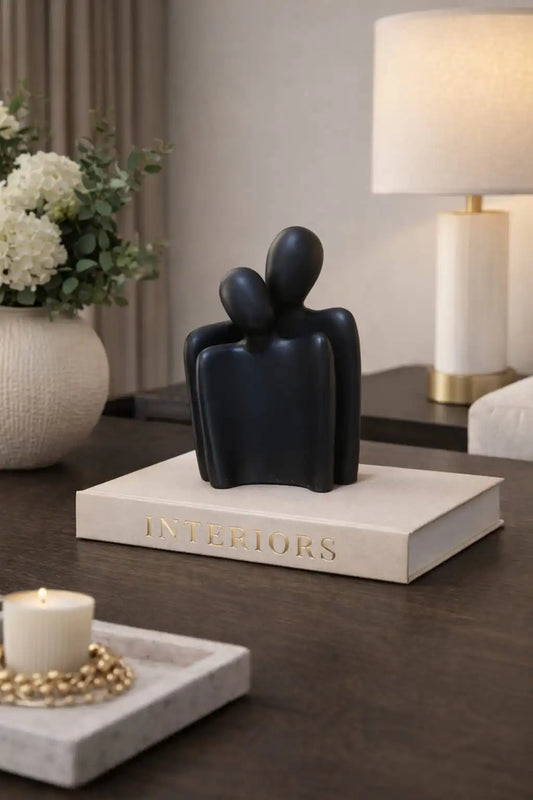 Modern Abstract Couple Sculpture – Romantic Home Decor Accent