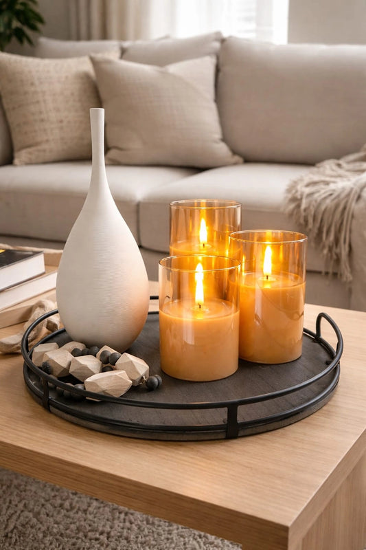 Set of 3 LED Flameless Candles with Remote – Luxury Smokeless Candle Decor