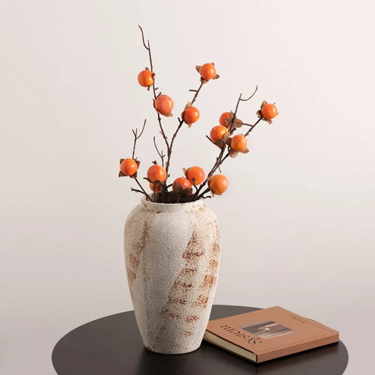 Rustic Textured Ceramic Vase Set – Modern Decorative Home Decor