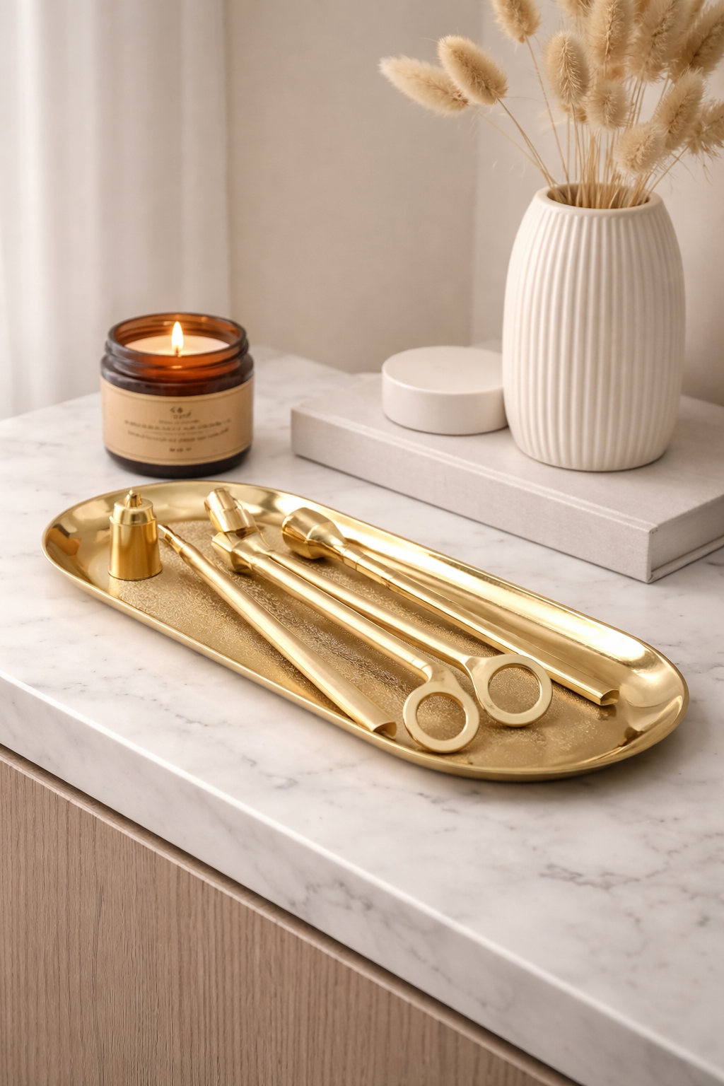 Luxury Candle Care Tool Set – Wick Trimmer, Snuffer & Dipper Kit