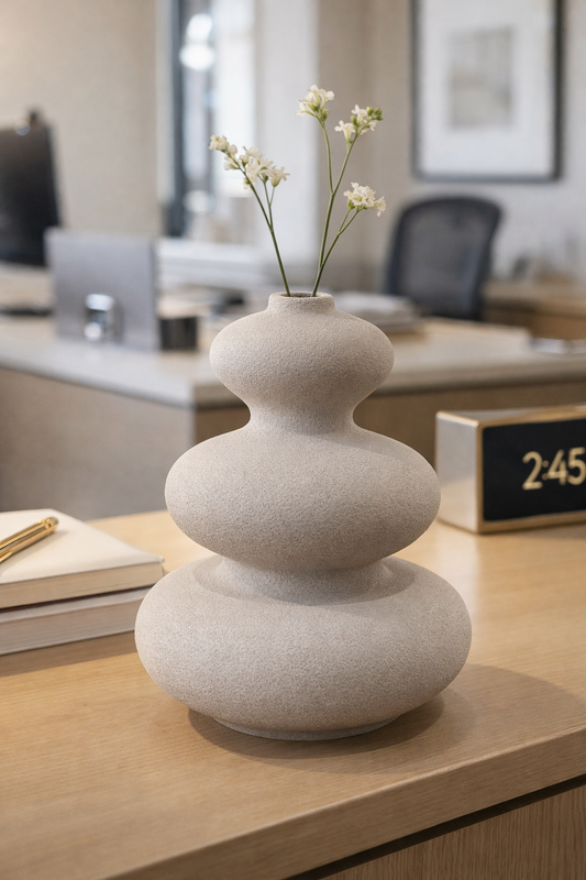 Modern Sculptural Pebble Ceramic Vase – Minimalist Decorative Vase