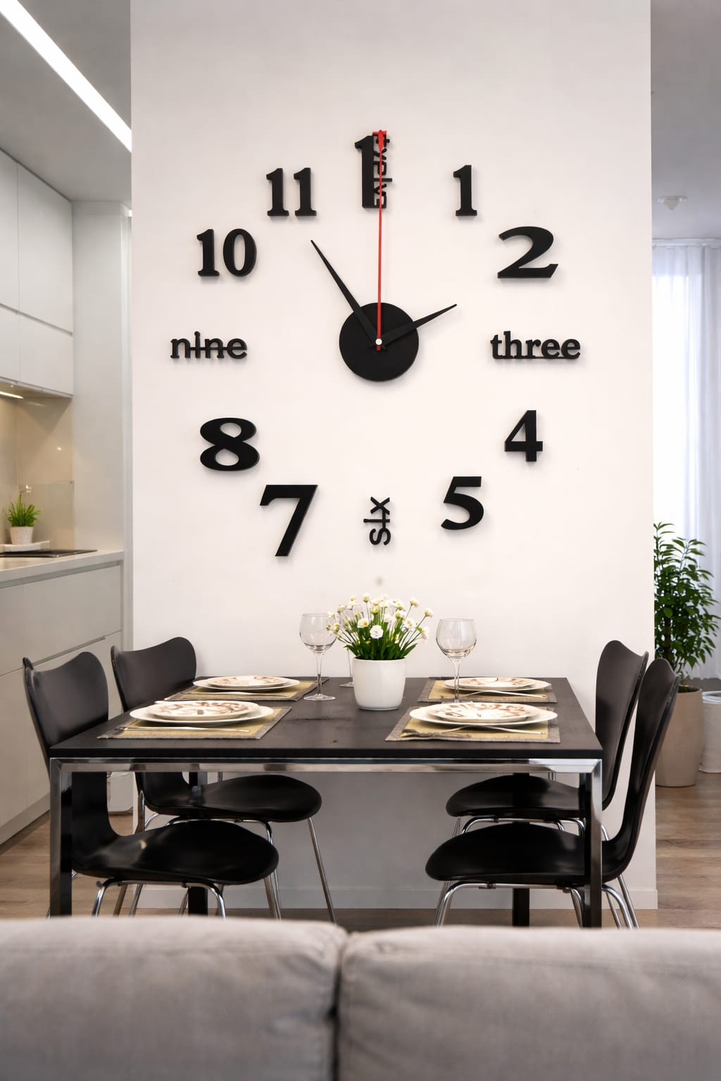 3D Large Acrylic Wall Clock with Pendulum – Modern Wall Decor