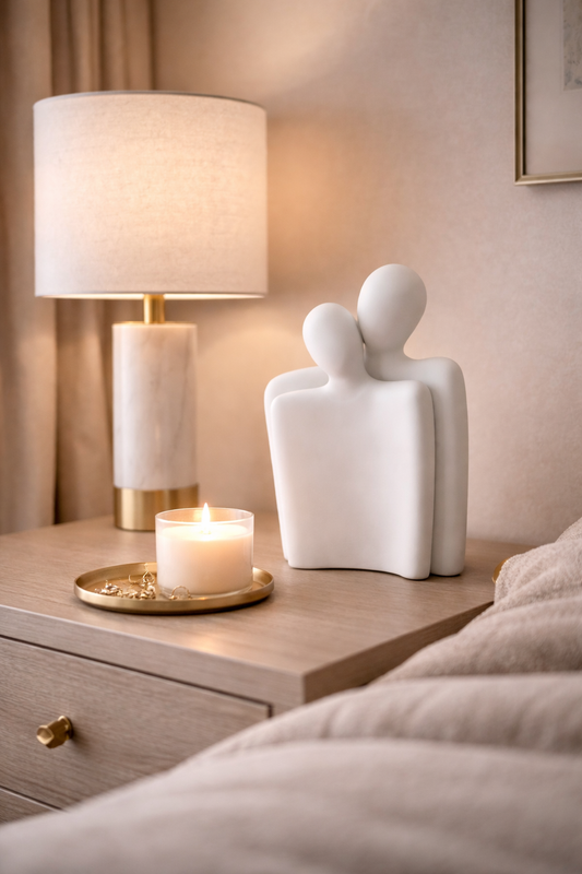 Modern Abstract Couple Sculpture – Romantic Home Decor Accent