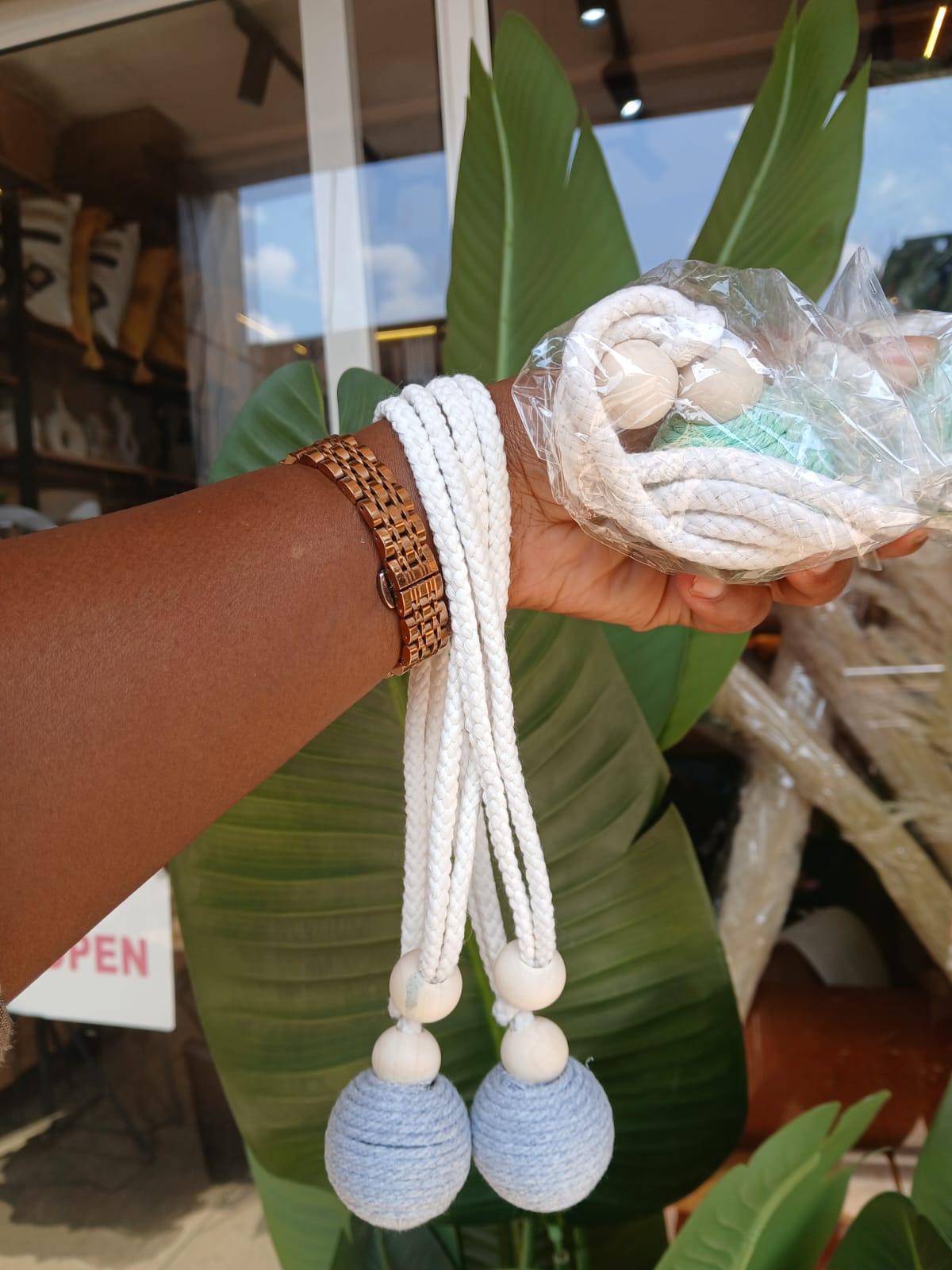 Boho Macrame Curtain Tieback – Elegant Rope Home Decor