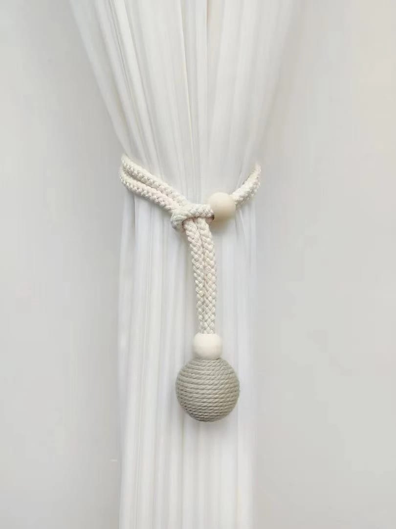 Boho Macrame Curtain Tieback – Elegant Rope Home Decor