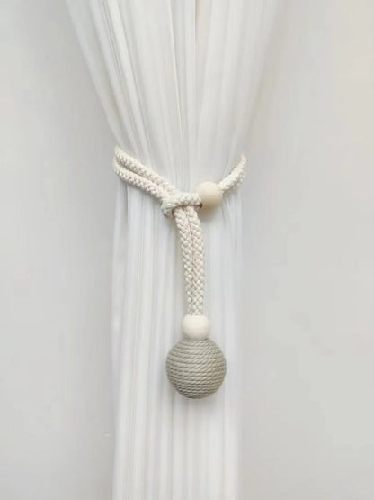Boho Macrame Curtain Tieback – Elegant Rope Home Decor