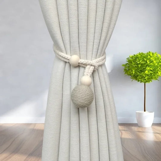 Boho Macrame Curtain Tieback – Elegant Rope Home Decor