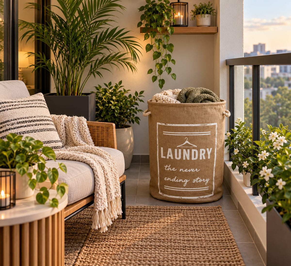 Large Fabric Laundry Basket with Handles – Stylish Home Storage