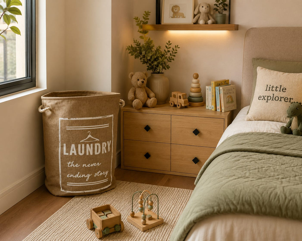 Large Fabric Laundry Basket with Handles – Stylish Home Storage
