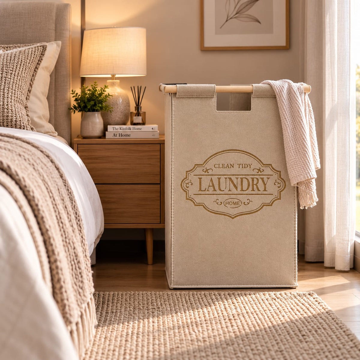Large Foldable Fabric Laundry Hamper – Elegant Home Storage