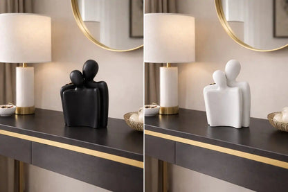 Modern Abstract Couple Sculpture – Romantic Home Decor Accent