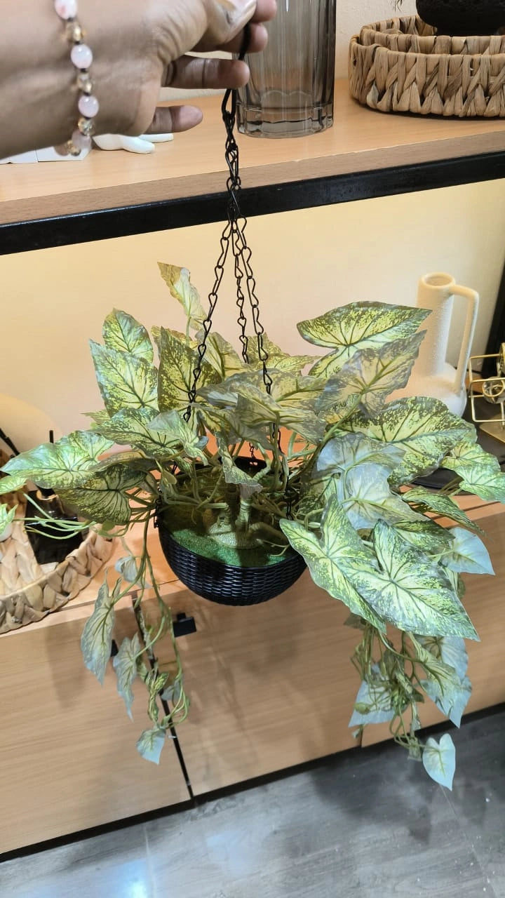 Artificial Hanging Plant with Decorative Vase – Modern Home Decor
