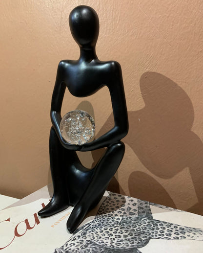 Modern Abstract Thinker Sculpture – Luxury Home Decor Accent