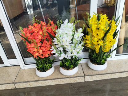 Artificial Potted Flowers – Large Tabletop Floral Decor