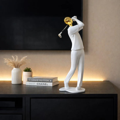 Modern Golf Player Sculpture – Luxury Sports Theme Home Decor