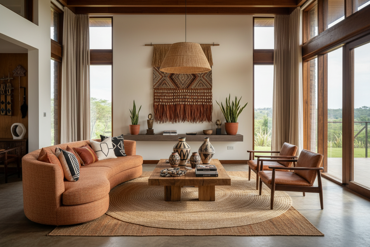 Kenyan home interior with contemporary African design