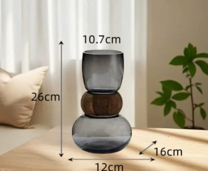 Modern Smoked Glass Decorative Vase – Luxury Table Decor