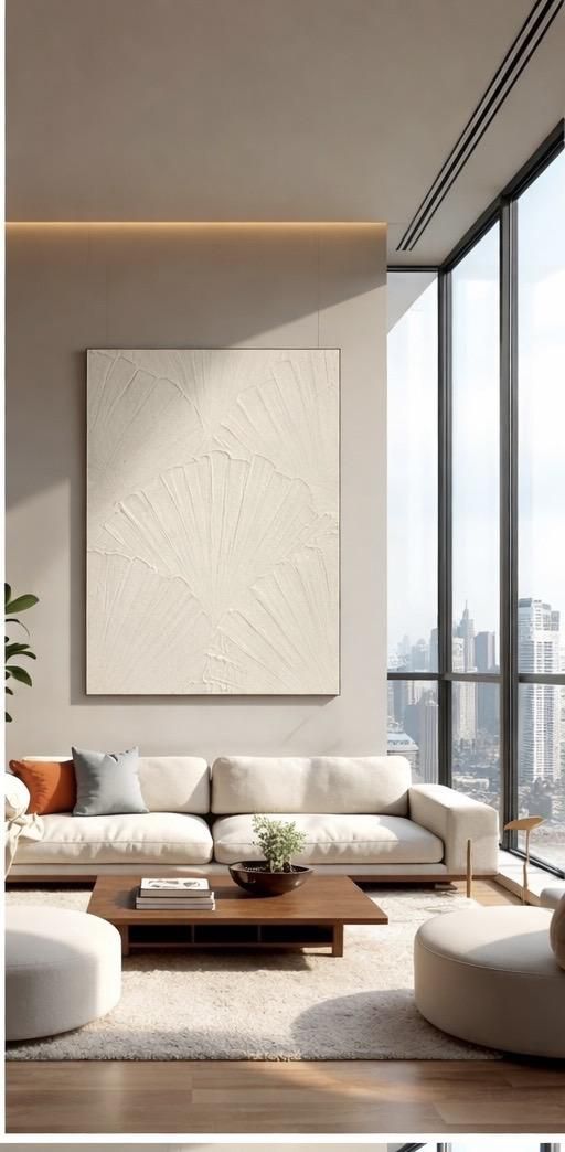 Minimal Textured Wall Art Canvas – Modern Organic Interior Decor
