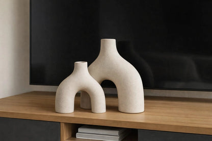 Modern Arch Ceramic Decorative Vases – Minimalist Home Decor Set