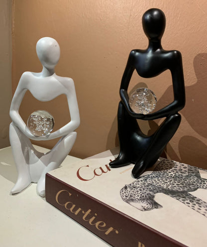 Modern Abstract Thinker Sculpture – Luxury Home Decor Accent
