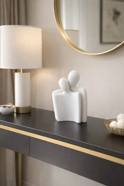 Modern Abstract Couple Sculpture – Romantic Home Decor Accent