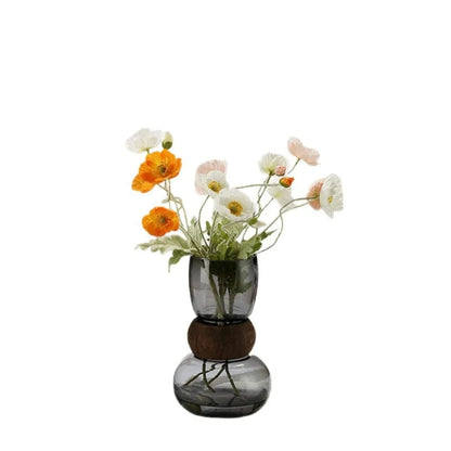 Modern Smoked Glass Decorative Vase – Luxury Table Decor