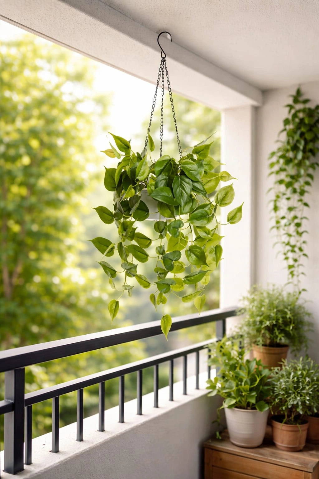 Artificial Hanging Plant with Decorative Vase – Modern Home Decor
