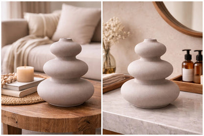 Modern Sculptural Pebble Ceramic Vase – Minimalist Decorative Vase