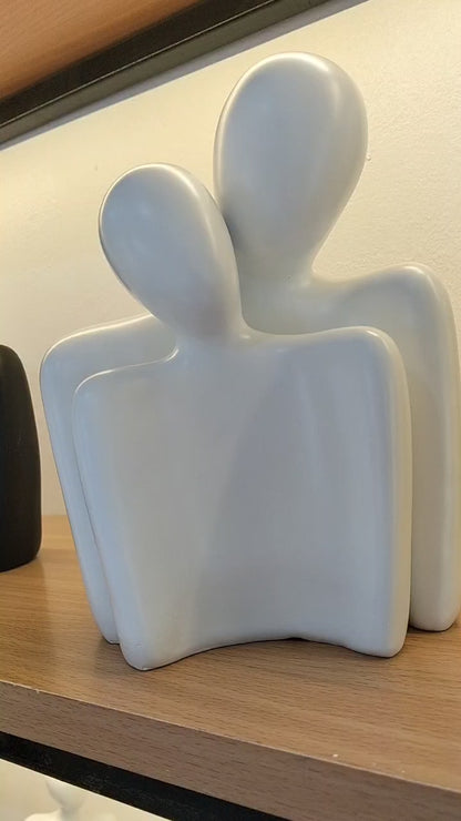 Modern Abstract Couple Sculpture – Romantic Home Decor Accent