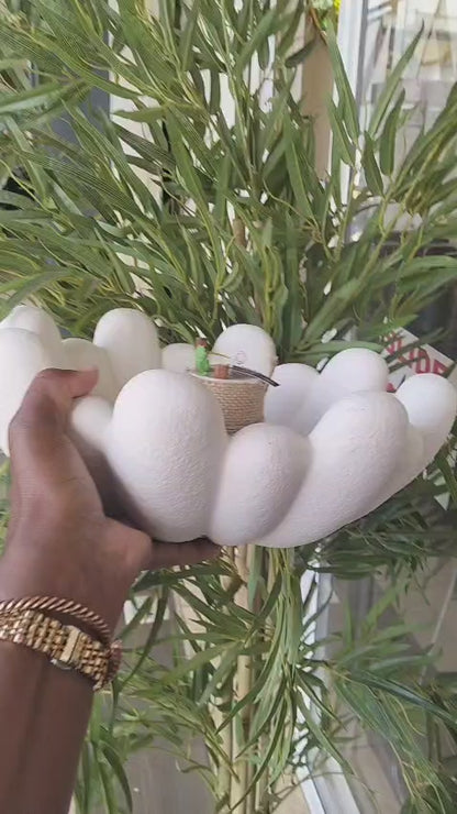 Modern Sculptural Pebble Decorative Bowl – Minimalist Centerpiece Tray