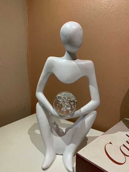 Modern Abstract Thinker Sculpture – Luxury Home Decor Accent