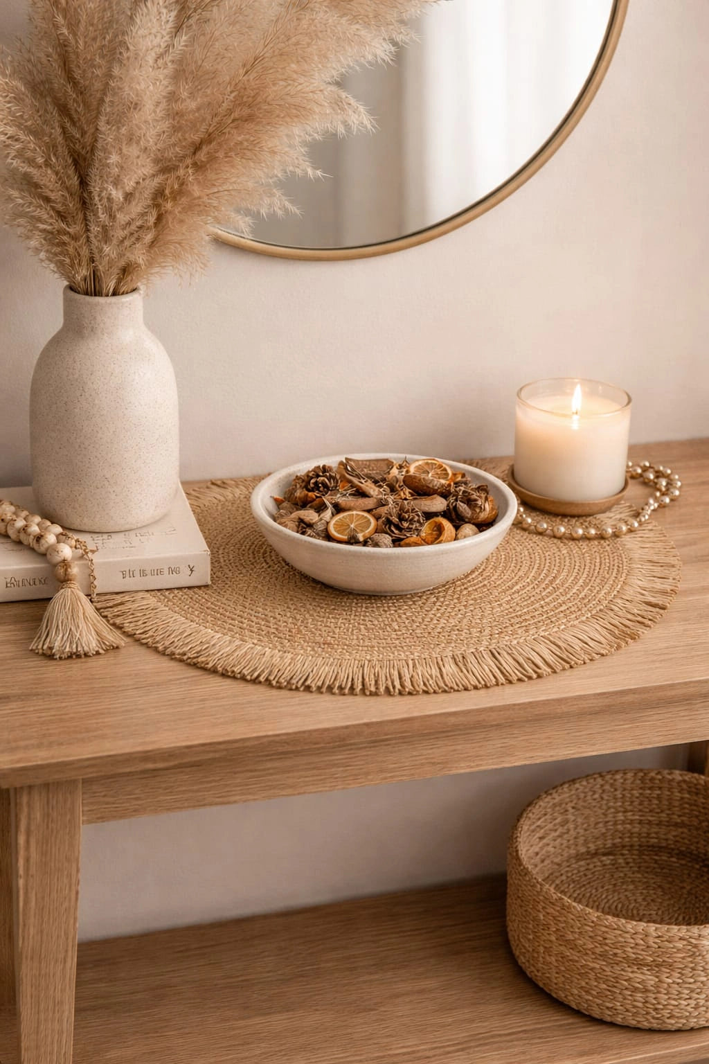 6PCS Round Jute Table Mats – Natural Woven Dining Placemats